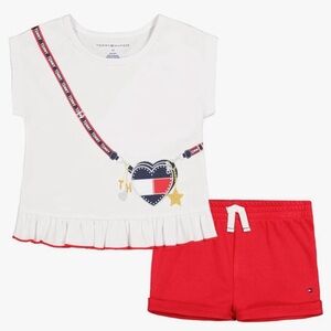 NWT Tommy Hilfiger Girls 2pc Short Set, Size 6